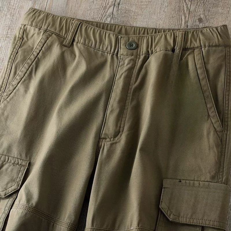 Multi-pocket Straight-leg Casual Trousers