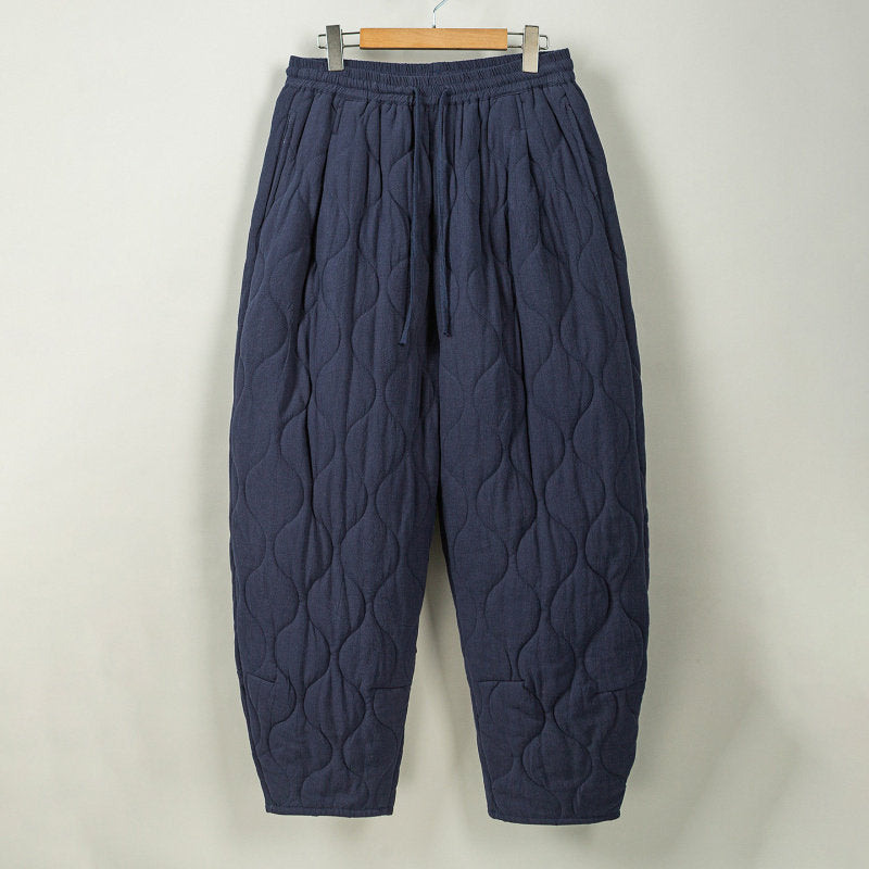 Japanese Retro Quilted Padded Loose Lantern Pants