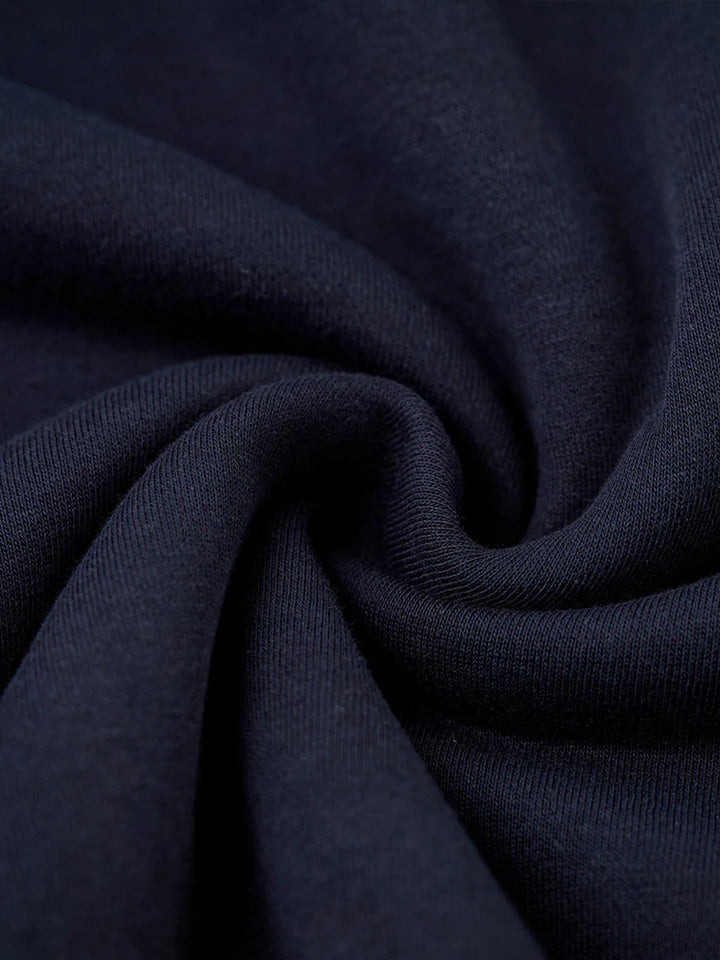 "KaraKu" Embroidery  Elbow Suede Patches Brushed Cotton Sweatshirt