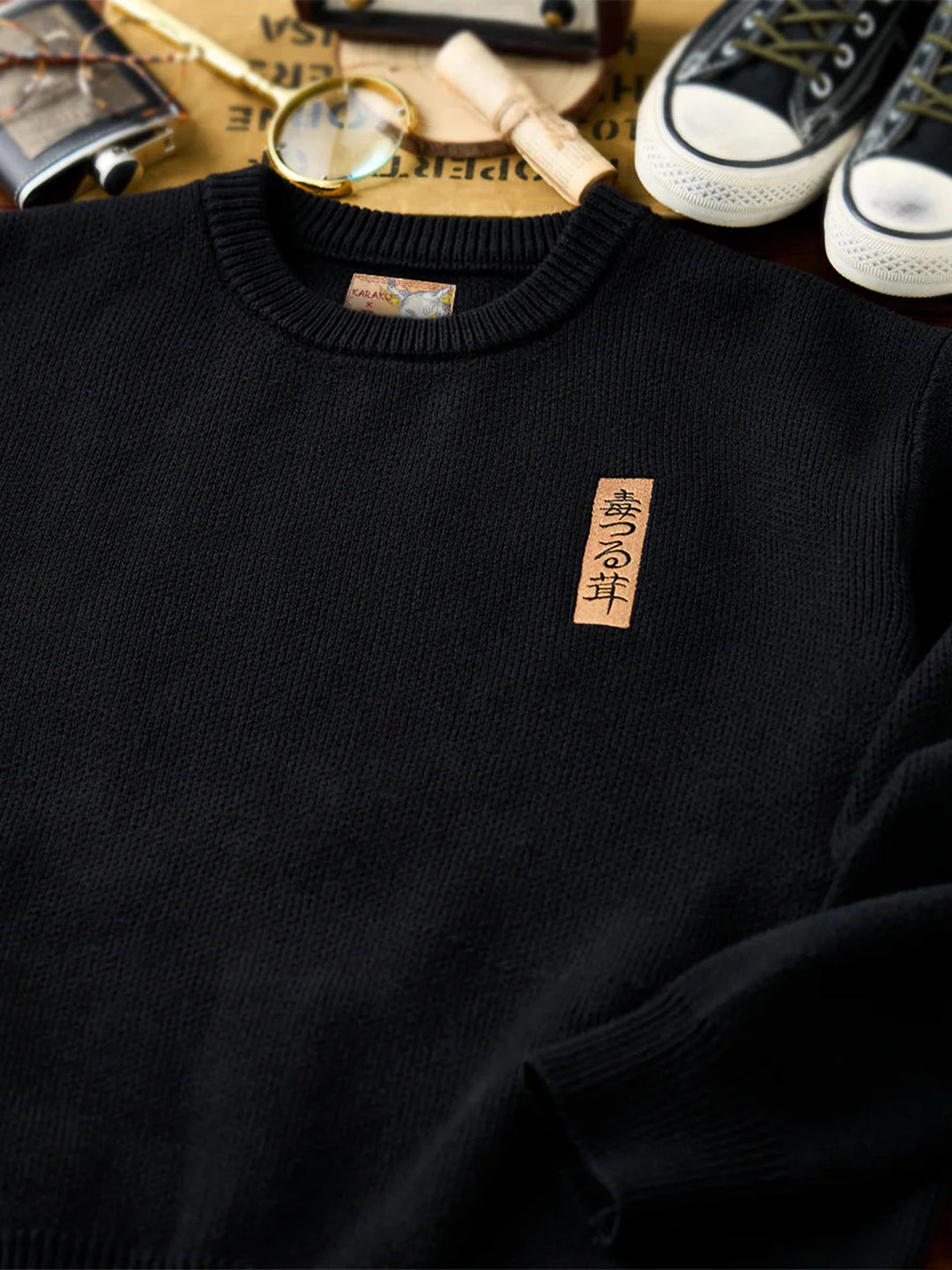 KARAKU × Ayako Ishiguro “Poison Ivy Mushroom” Embroidered Knit Sweater