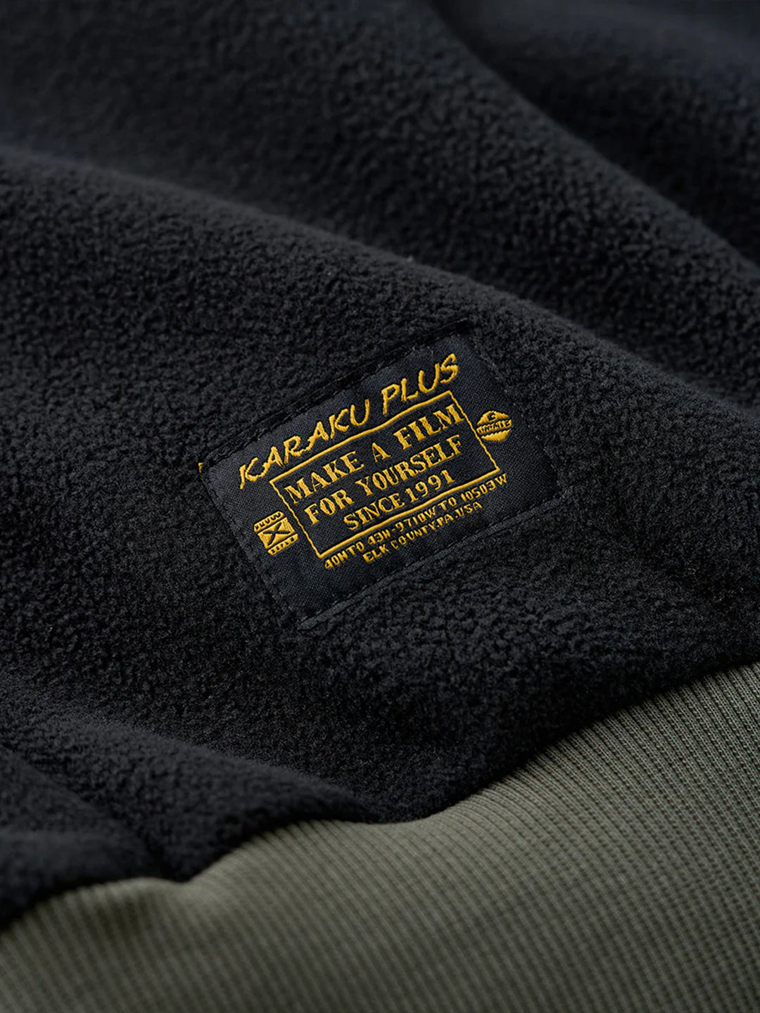 Knit-Contrast Double-Sided Brushed Fleece Hoodie