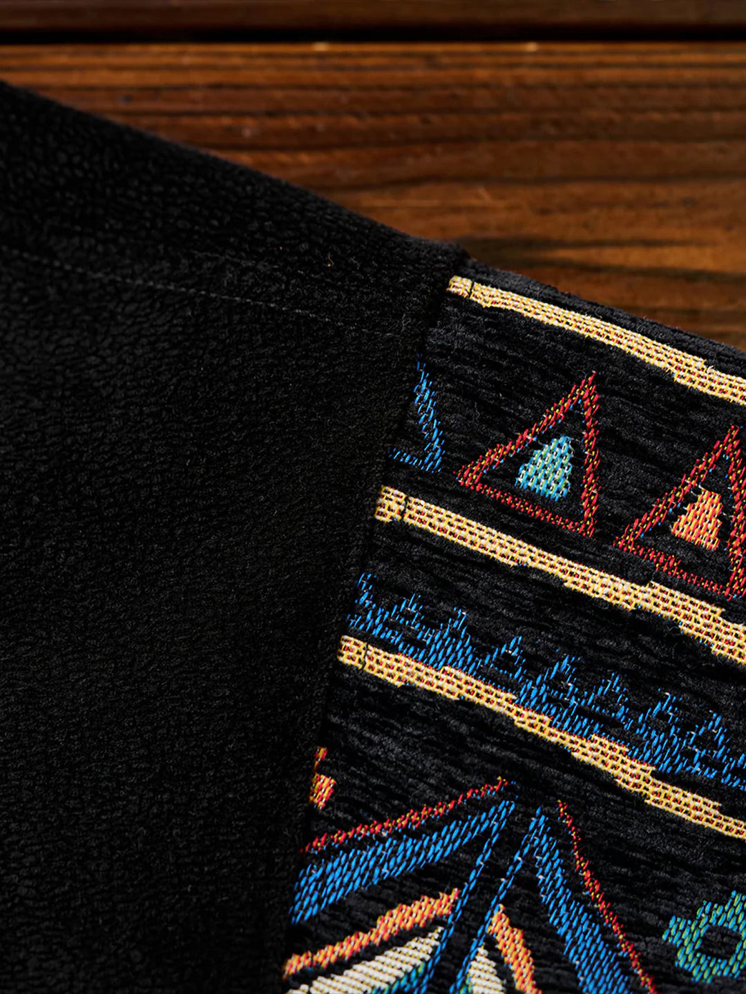 Ethnic Jacquard Combination Half-Zip Polar Fleece Sweatshirt