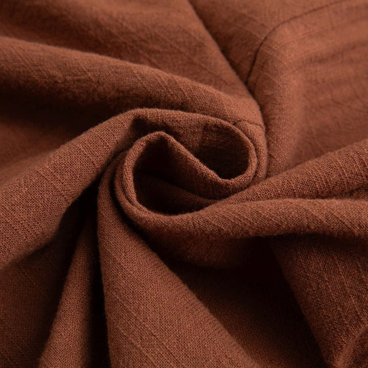 Cotton Textured Cross Collar Wrap Side Tie Loose Cardigan