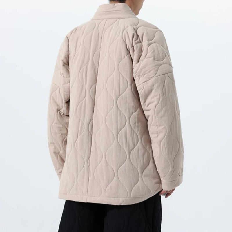 Cross-collar Loose Quilted Coat