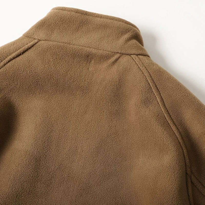 Japanese Reversible Work Jacket Windproof Waterproof Stand Collar Fleece Lined Warm Sherpa Coat