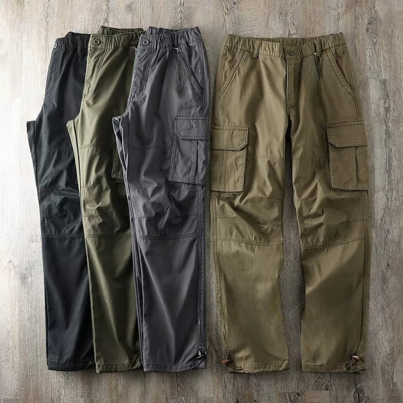 Multi-pocket Straight-leg Casual Trousers