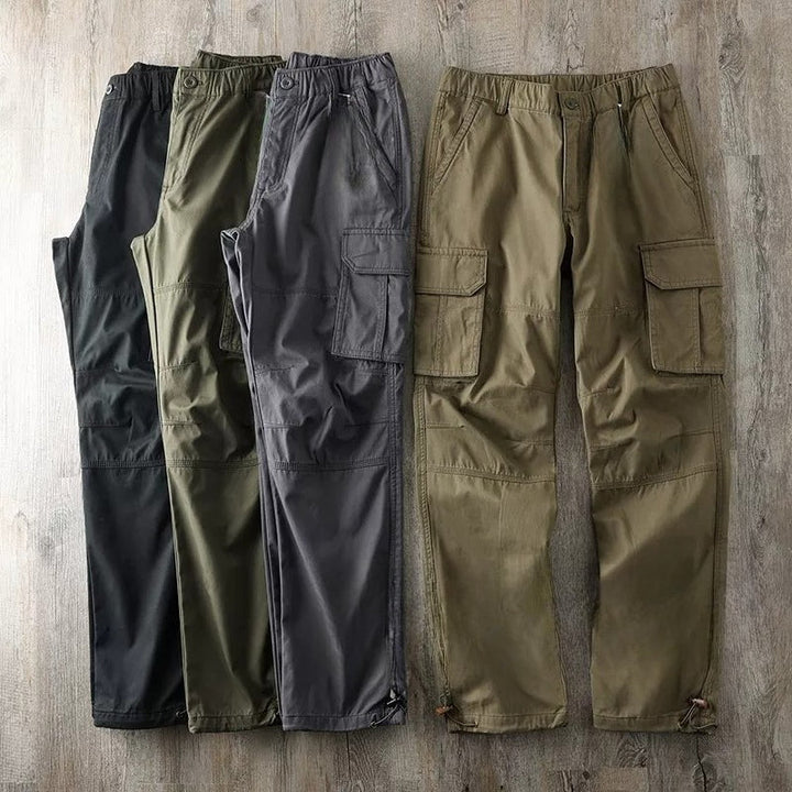 Multi-pocket Straight-leg Casual Trousers