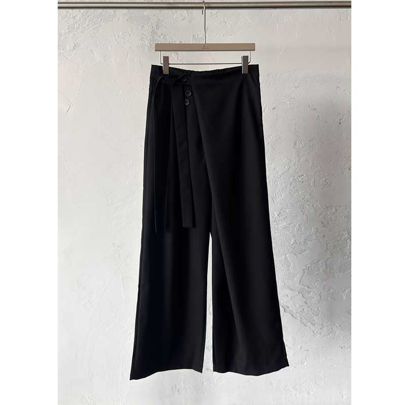 Lace-up A-line Straight Leg Thickened Loose Casual Pants