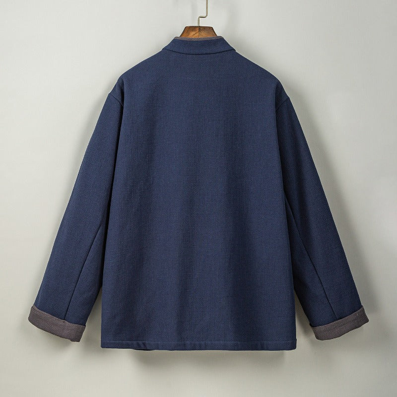 Fleece Lined Warm Padded Frog Button Hanfu Cardigan