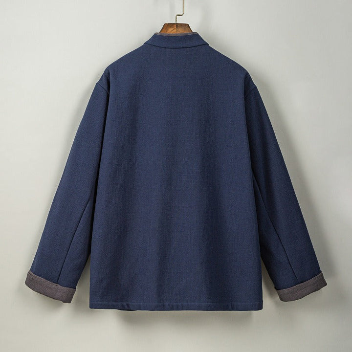 Fleece Lined Warm Padded Frog Button Hanfu Cardigan