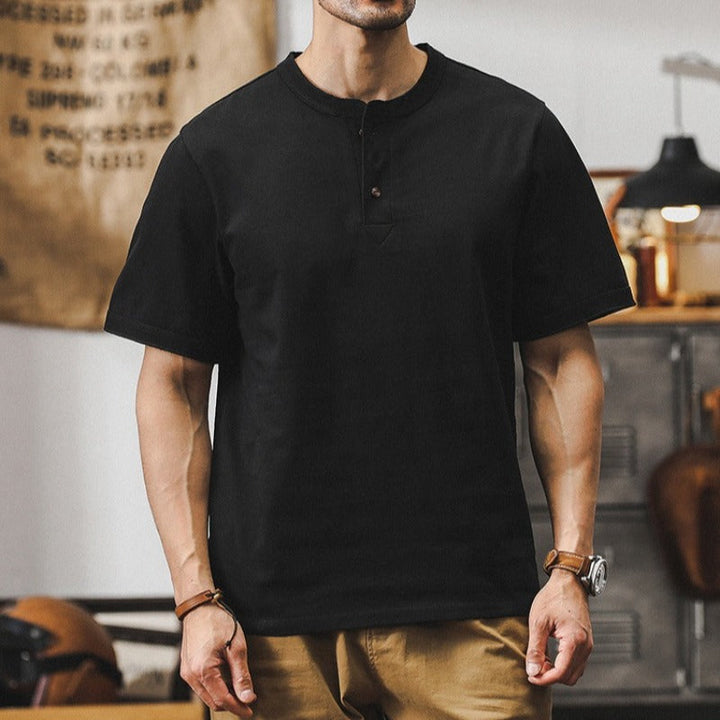 320g Heavyweight Loose Fit Henley T-Shirt
