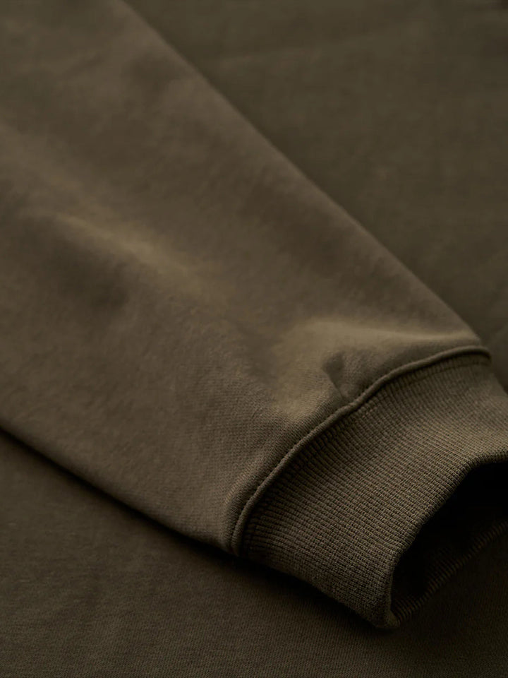 400g Heavyweight One-Button Polo-Collar Sweatshirt