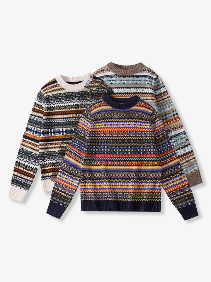 Wool-Blend Fair Isle Jacquard Knit Sweater