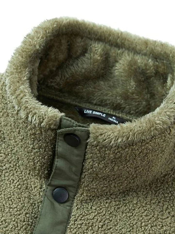 Boa Fleece Sweatshirt with Elbow Patches