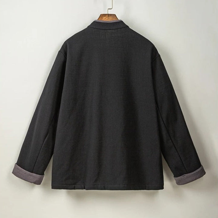 Fleece Lined Warm Padded Frog Button Hanfu Cardigan
