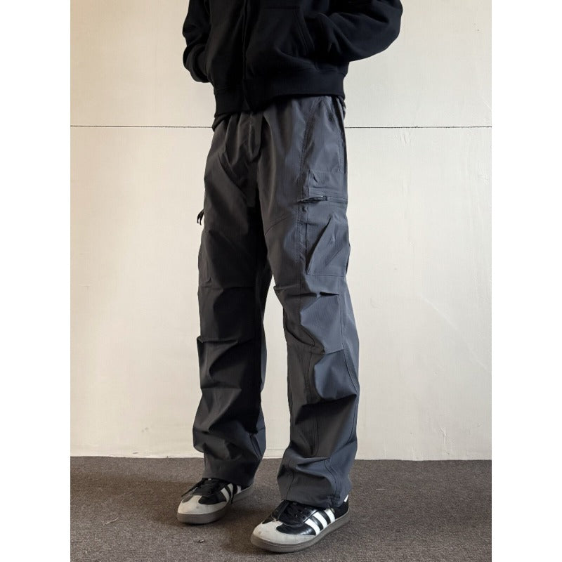 Quick-dry Loose Straight-leg Multi Pocket Utility Cargo Pants