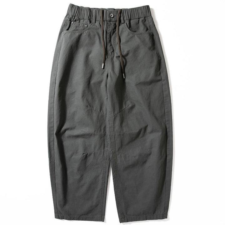 Casual Wide-Leg Cotton Workwear Trousers