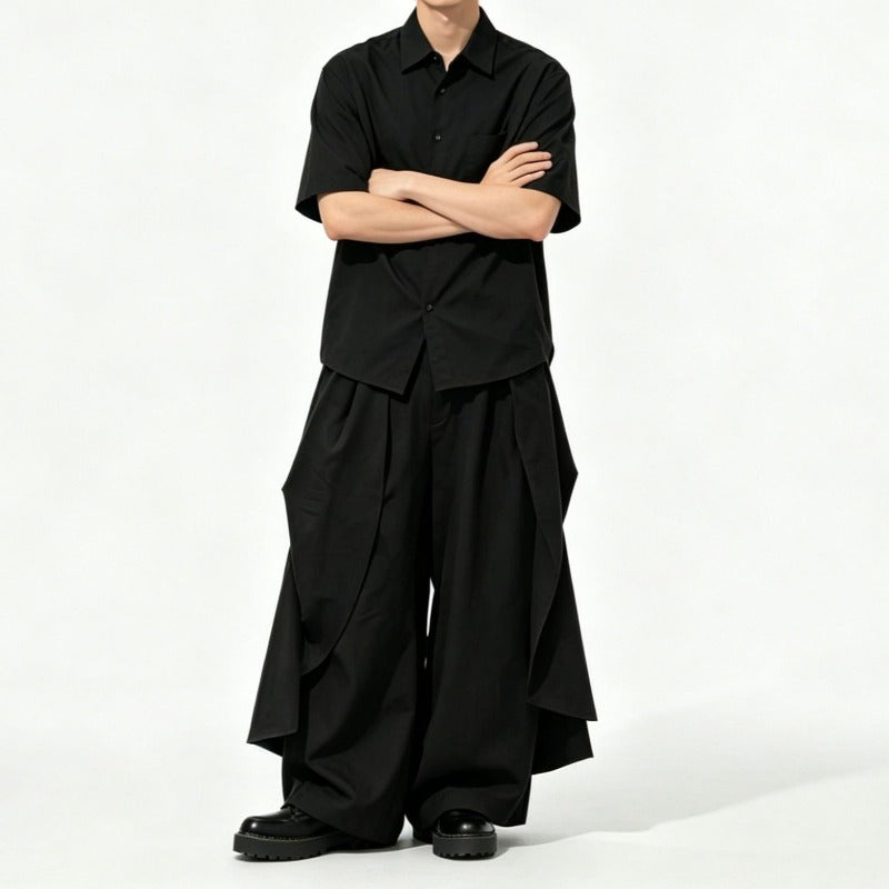 Japanese Loose Draped Casual Short Sleeve Shirt