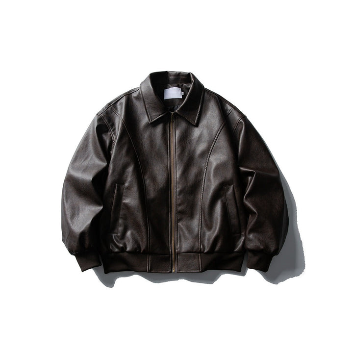 Leather Retro Loose-fitting Lapel Jacket