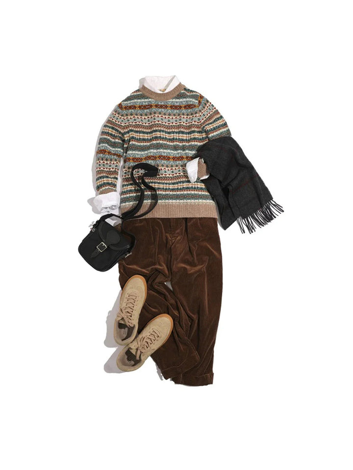 Wool-Blend Fair Isle Jacquard Knit Sweater