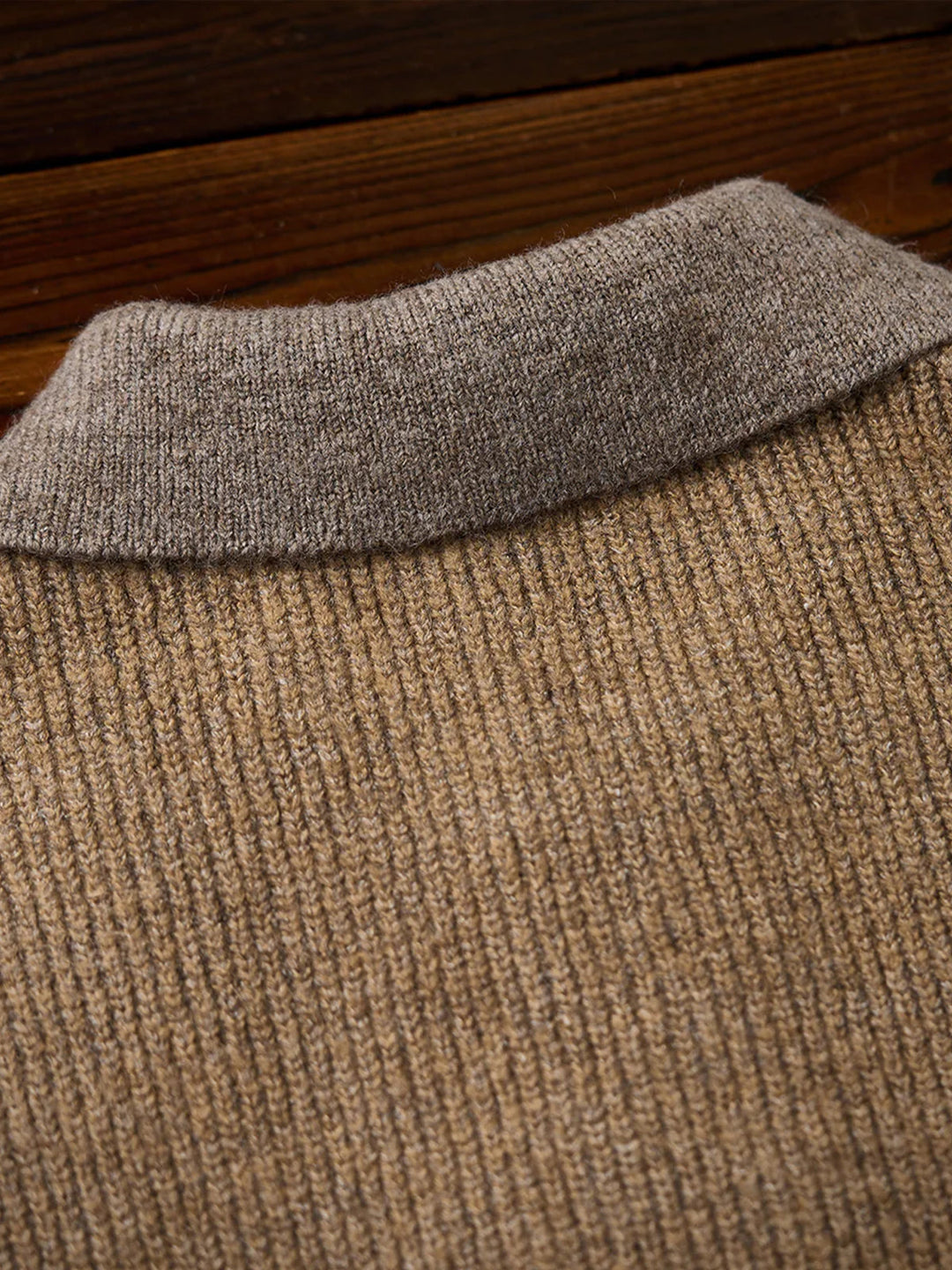 590g Heavyweight Polo-Collar Knit Sweater
