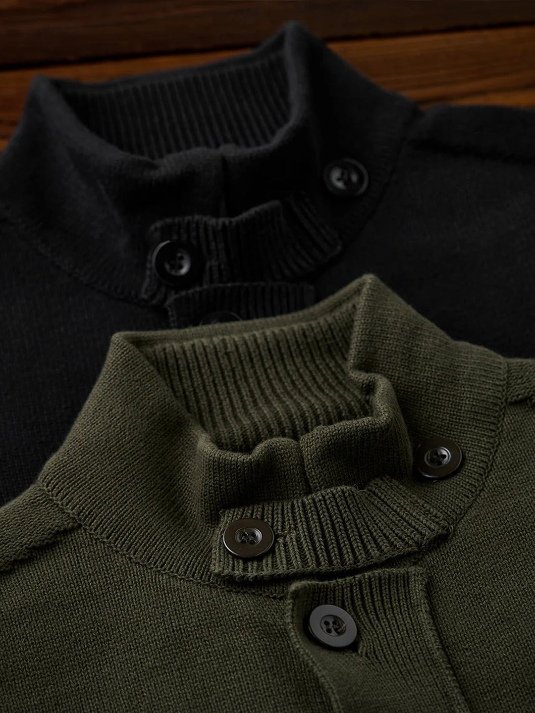 Button-Up Stand Collar Knit Cardigan
