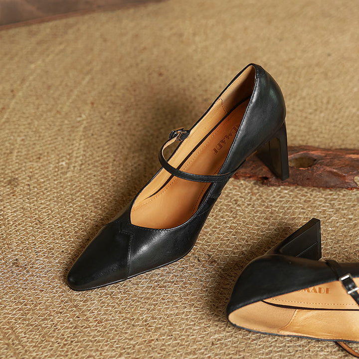 Emily Genuine Leather Heels