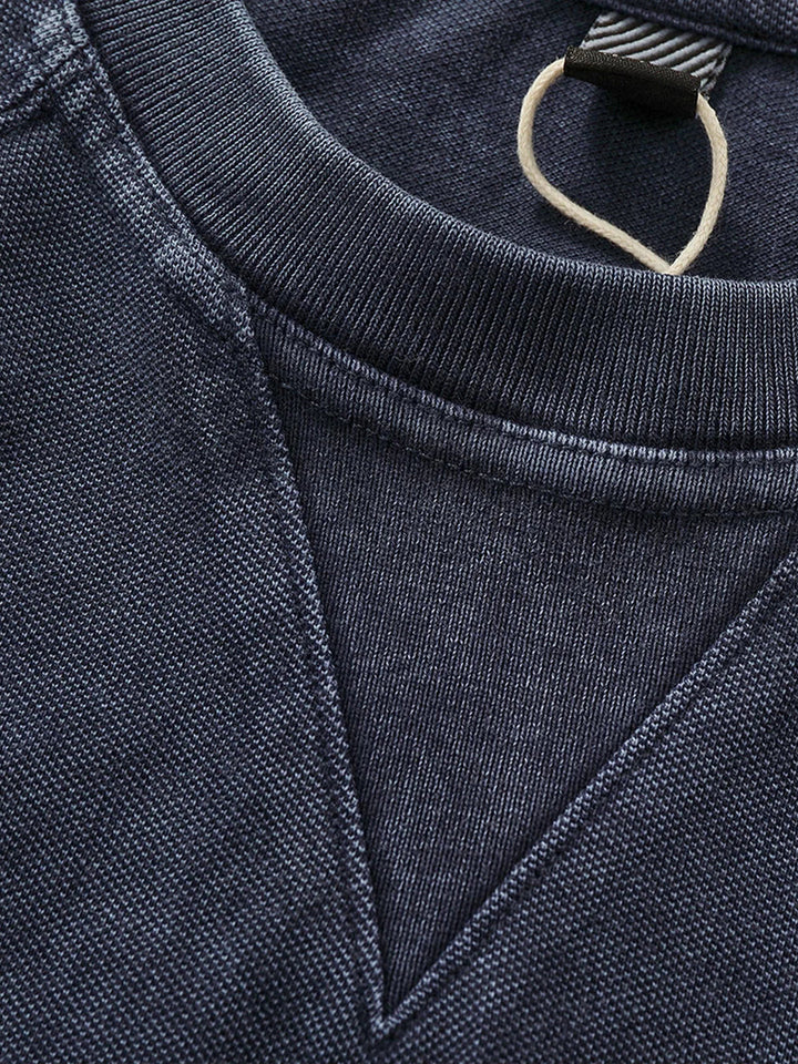 Heavyweight Washed Cotton Patch Crewneck Sweatshirt