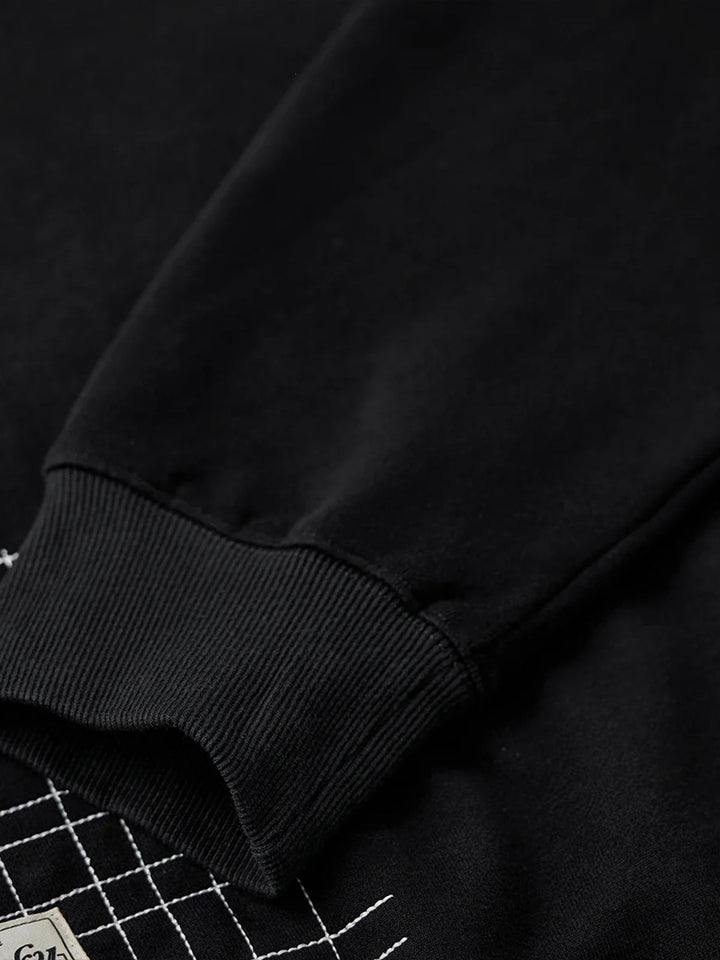 “Scratching Cat” Sashiko Embroidered Sweatshirt