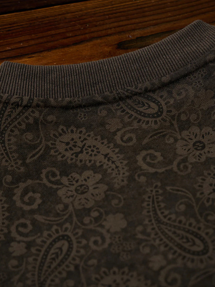 Washed Paisley All-Over Half-Button Sweatshirt