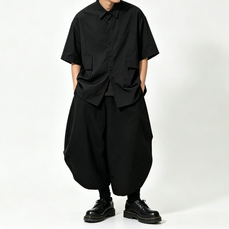 Japanese High-waist Drawstring Loose Lantern Pants
