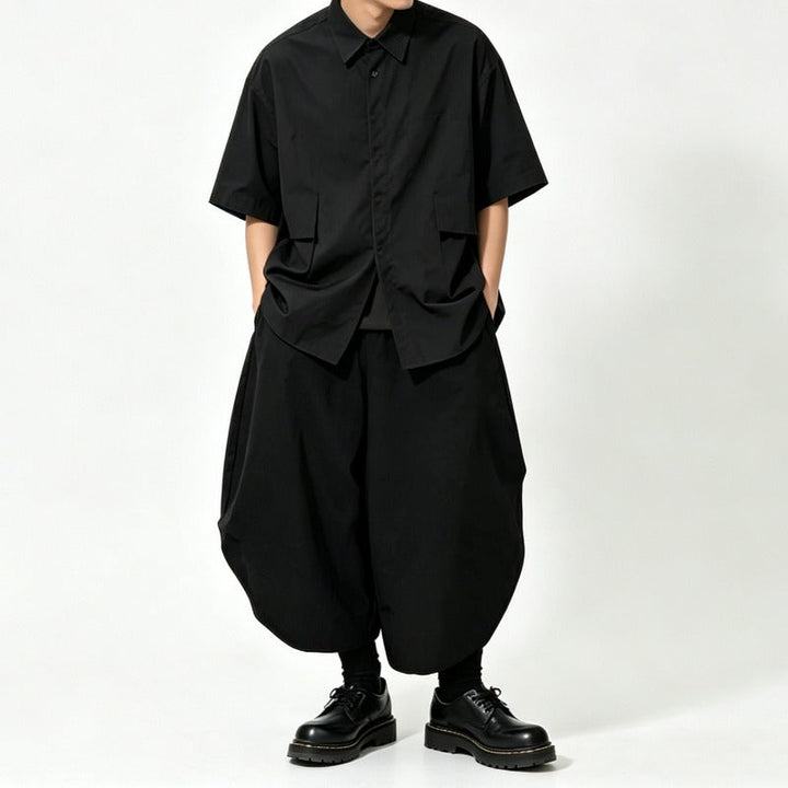 Japanese High-waist Drawstring Loose Lantern Pants