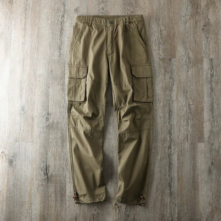 Multi-pocket Straight-leg Casual Trousers