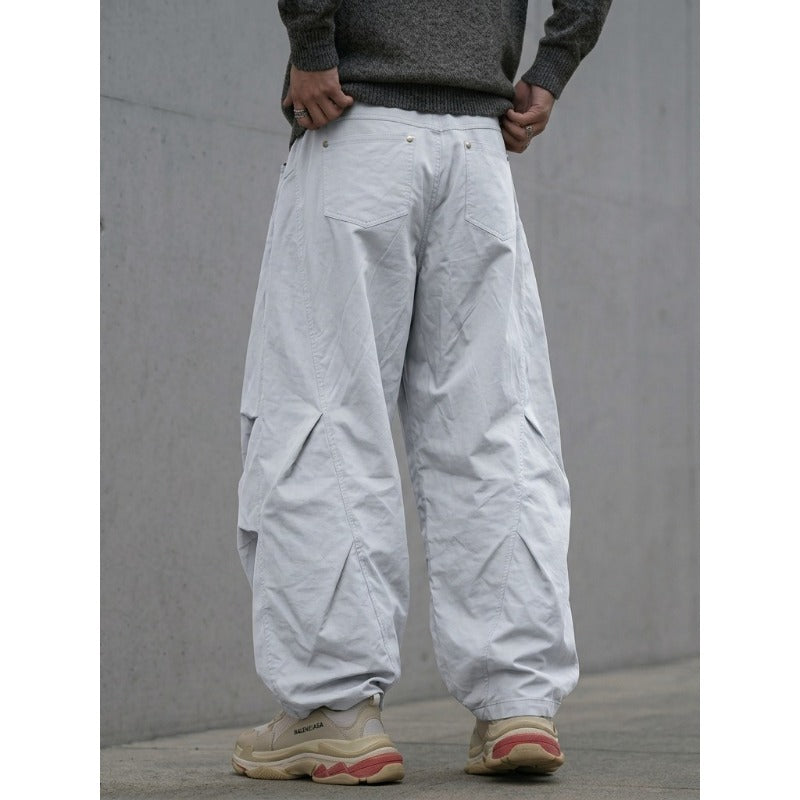 Loose Wide-leg Curved Leg Casual Trousers