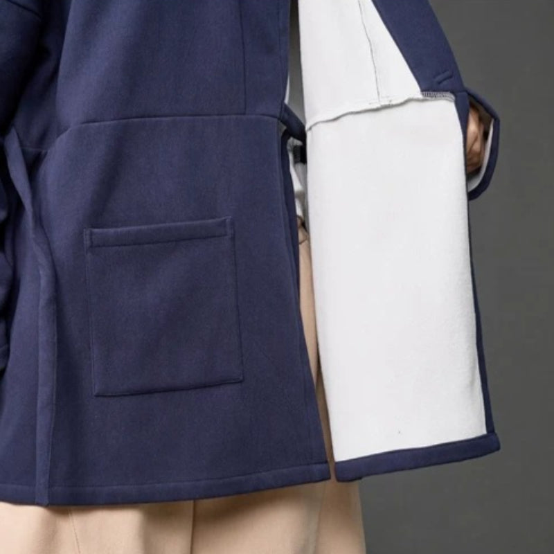 Winter Fleece-lined Layering Robe Coat