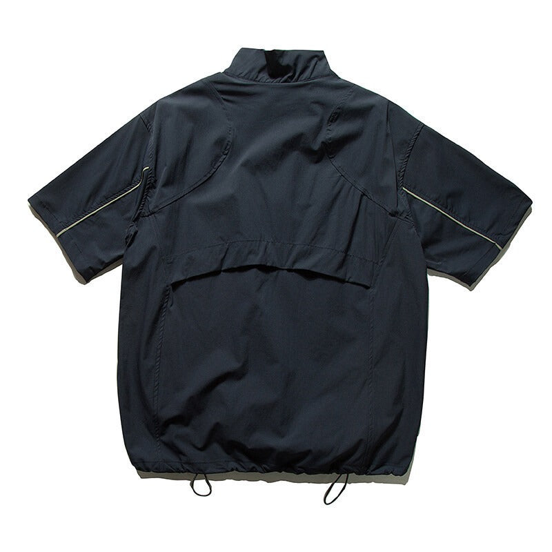 Japanese Streetwear Casual Half-zip Short Sleeve Shirt