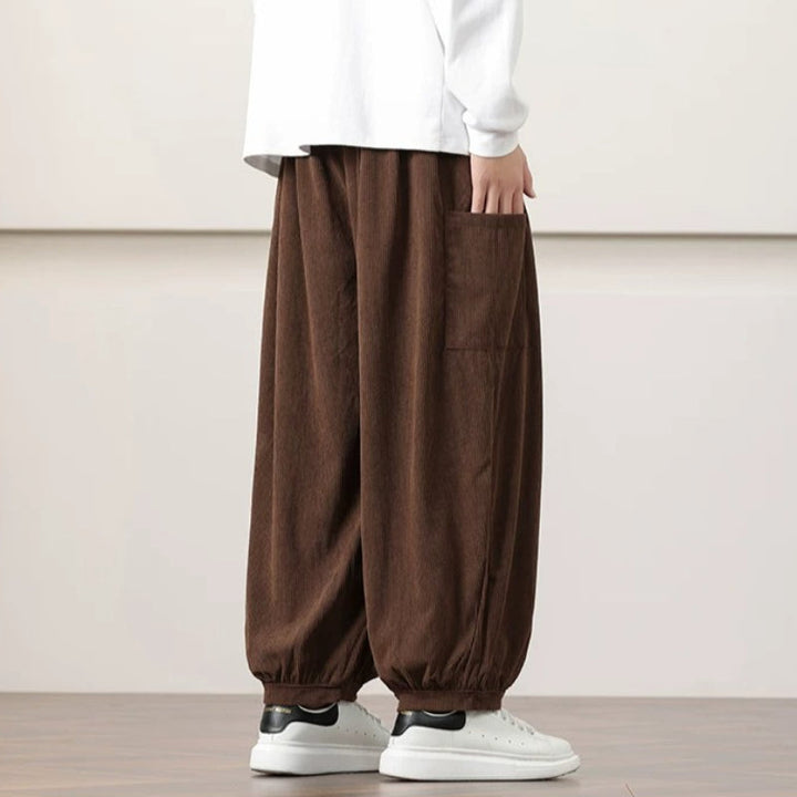 Corduroy Side Pocket Loose Wide-leg Casual Pants