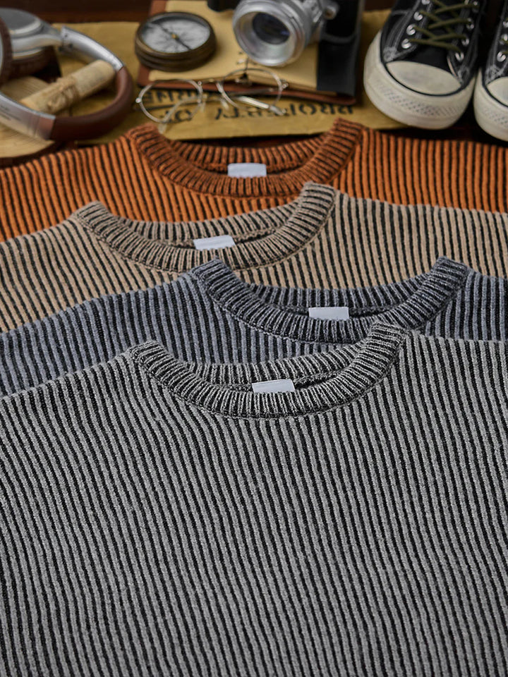 Wool-Blend Ribbed Knit Sweater