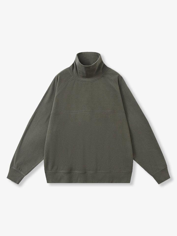 Plain 5-Color Dralon High Neck Sweatshirt