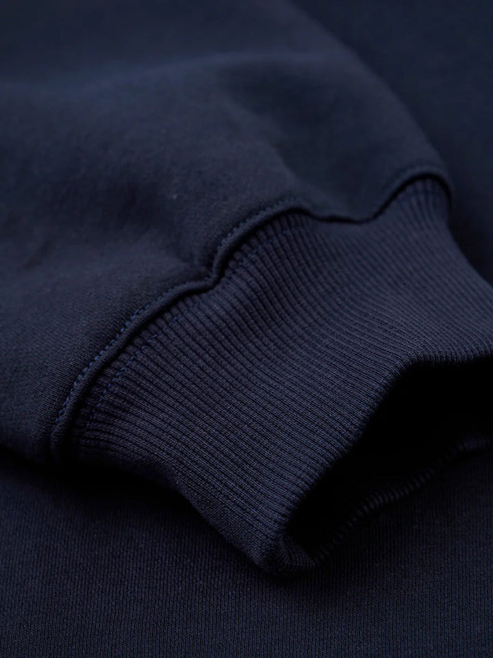 "KaraKu" Embroidery  Elbow Suede Patches Brushed Cotton Sweatshirt