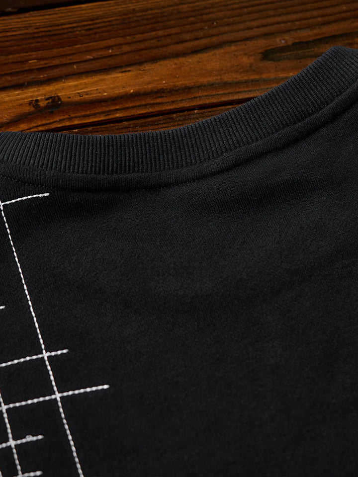 “Scratching Cat” Sashiko Embroidered Sweatshirt