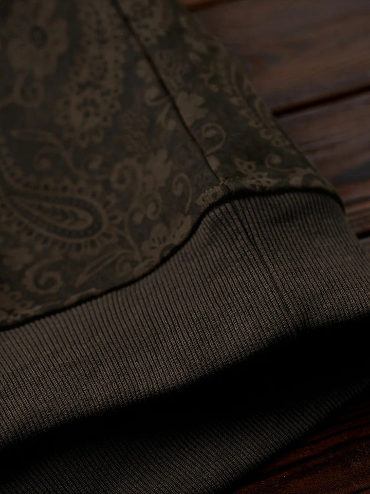 Washed Paisley All-Over Half-Button Sweatshirt