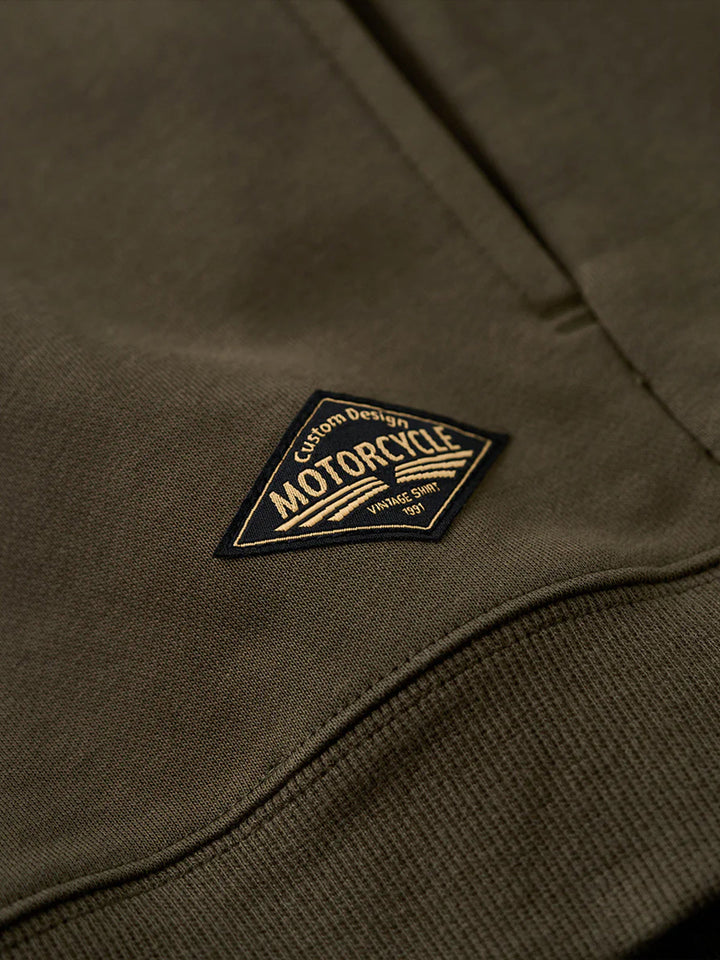 400g Heavyweight One-Button Polo-Collar Sweatshirt