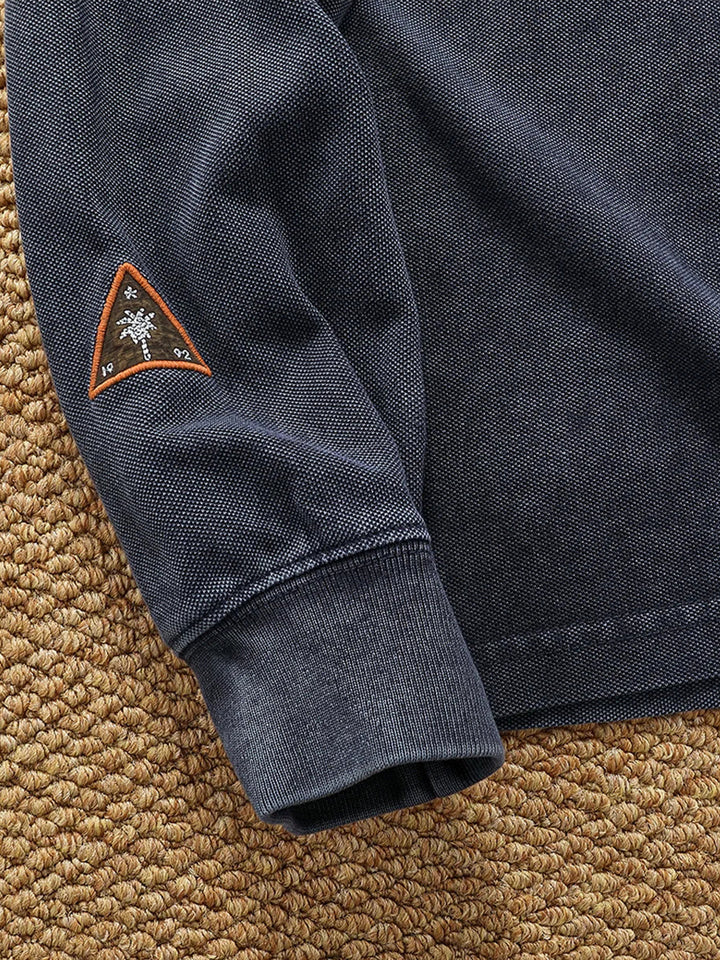 Heavyweight Washed Cotton Patch Crewneck Sweatshirt