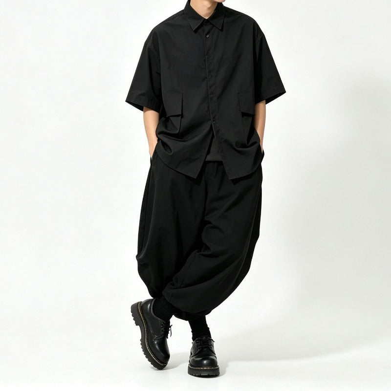 Japanese High-waist Drawstring Loose Lantern Pants
