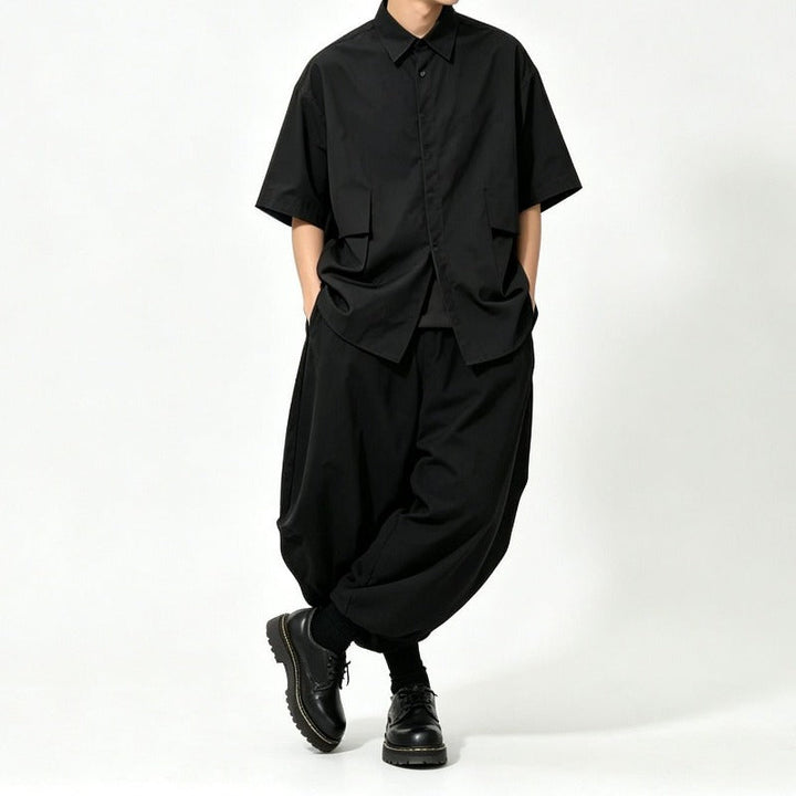 Japanese High-waist Drawstring Loose Lantern Pants