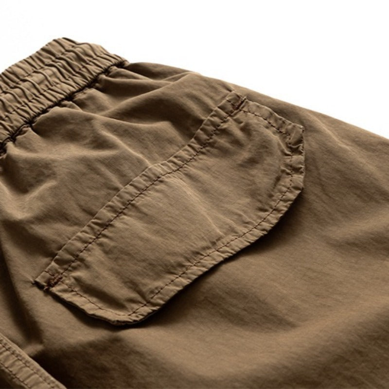Japanese Loose Multi-pocket Straight-leg Cuffed Cargo Pants