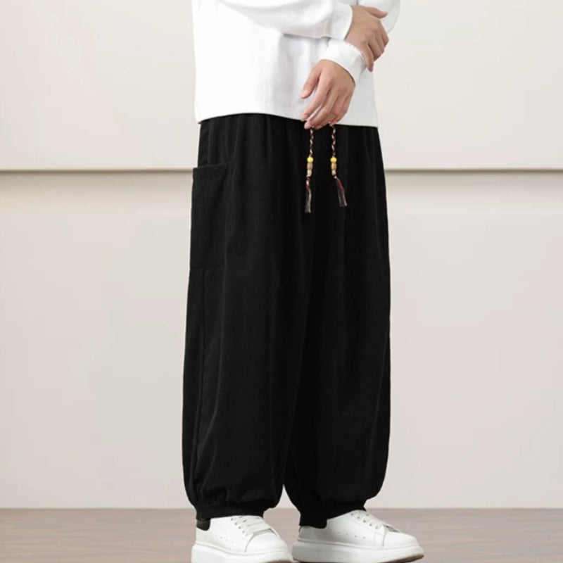 Corduroy Side Pocket Loose Wide-leg Casual Pants
