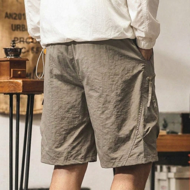 Khaki Gorpcore Cooling Ice Silk Lightweight Cargo Shorts