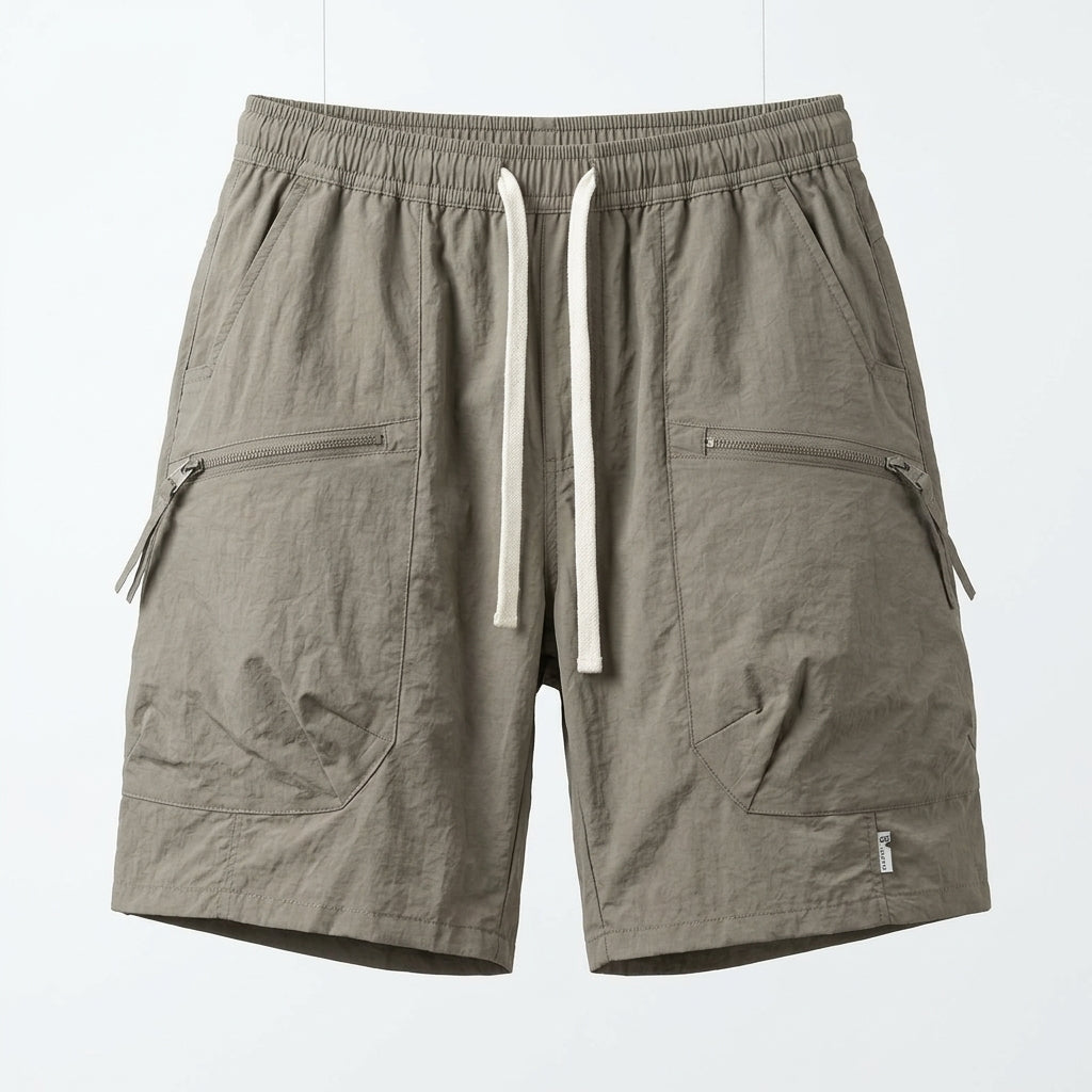 Khaki Gorpcore Cooling Ice Silk Lightweight Cargo Shorts